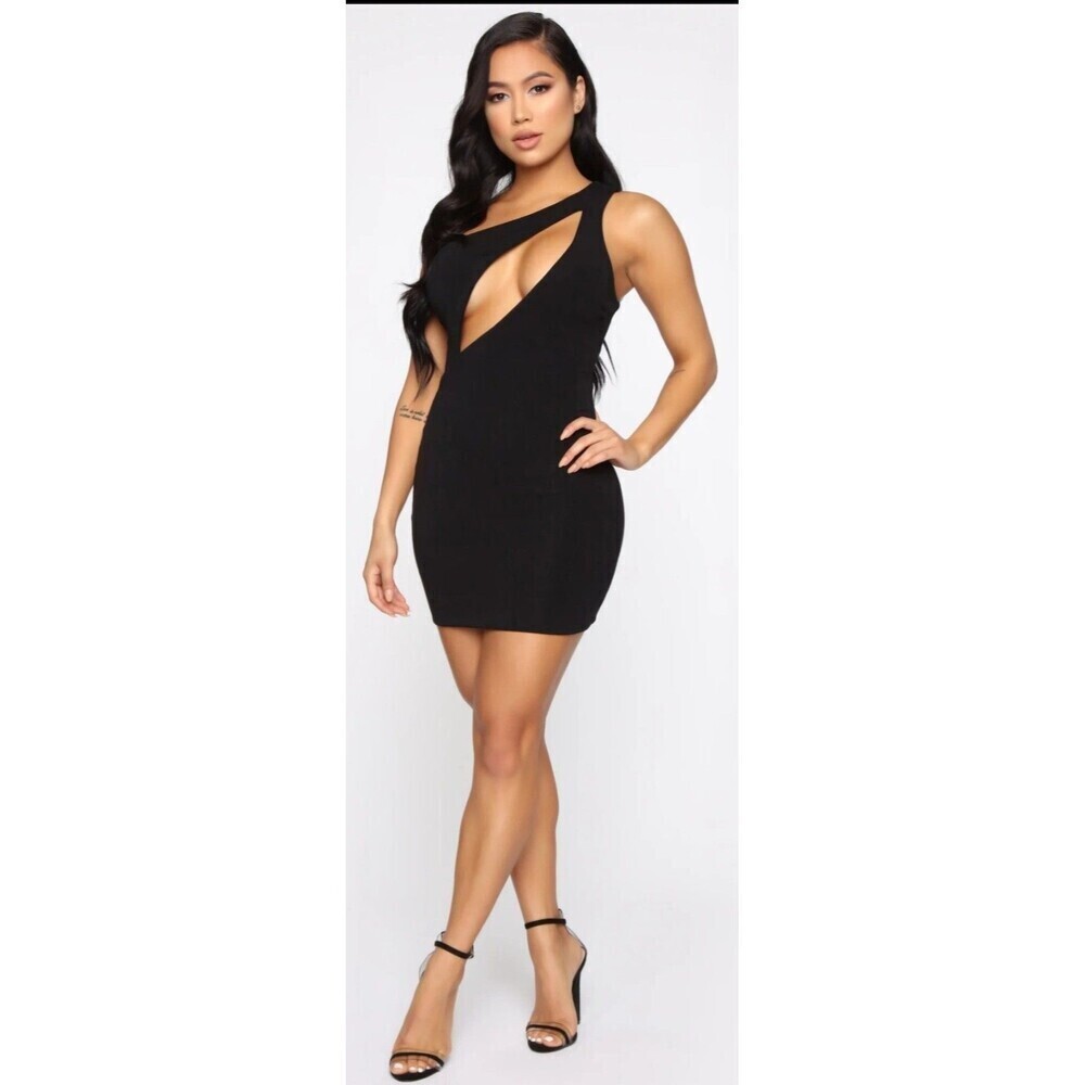 Fashion Nova Cut Me In One Shoulder Mini Dress Size Large Cutout Bodycon NWT